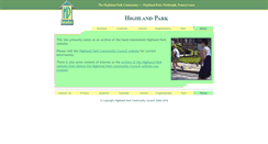 Desktop Screenshot of highlandpark.pgh.pa.us